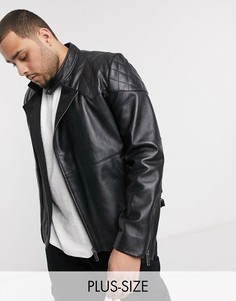 Стеганая кожаная байкерская куртка Bolongaro Trevor Plus-Черный