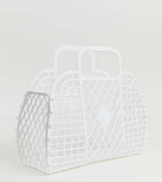 Белая пластиковая сумка-корзина Monki-Белый