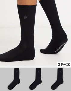 3 пары спортивных носков в рубчик French Connection-Черный