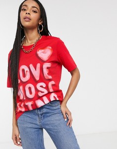Футболка с надписью-логотипом Love Moschino-Красный