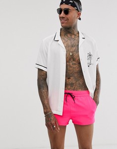 Розовые короткие шорты для плавания ASOS DESIGN-Розовый