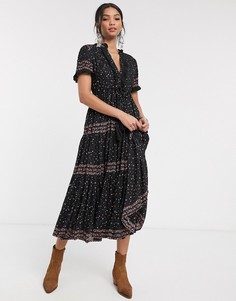 Платье макси Free People-Черный