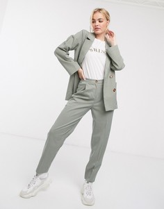 Зеленые суженные книзу брюки Monki-Бежевый