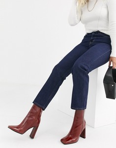 Темные джинсы прямого кроя Topshop-Синий