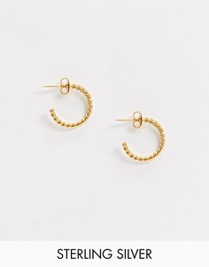 Витые серьги-кольца из позолоченного серебра House of Freedom by Topshop-Золотой