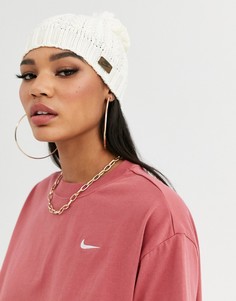 Кремовая шапка-бини с помпоном Nike-Кремовый
