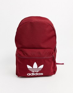 Бордовый рюкзак с логотипом-трилистником adidas Originals-Красный