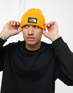Желтая шапка-бини с логотипом на отвороте The North Face-Желтый