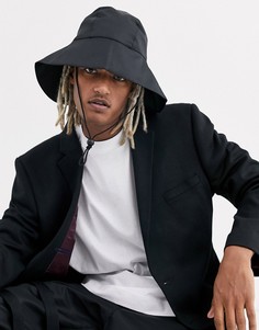 Черная шапка с широкими полями ASOS DESIGN-Черный