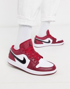 Красные низкие кроссовки Nike Air Jordan 1-Красный