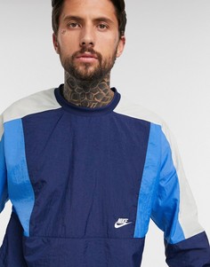 Свитшот колор блок синего/темно-синего цвета Nike-Темно-синий