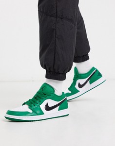 Зеленые низкие кроссовки Nike Air Jordan 1-Зеленый