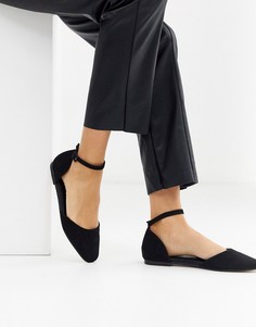 Черные балетки ASOS DESIGN-Черный