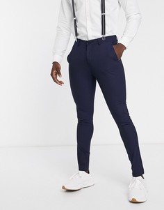 Темно-синие брюки скинни Selected Homme-Темно-синий