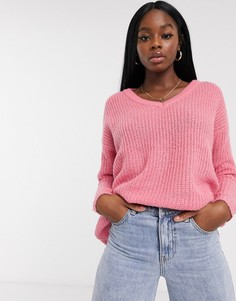 Розовый джемпер с V-образным вырезом Brave Soul