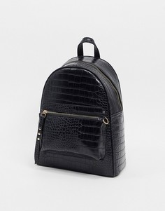 Черный рюкзак с крокодиловым рисунком New Look