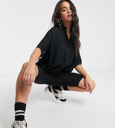 Черная oversized-блузка с короткими рукавами Monki-Черный