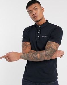 Поло темно-синего цвета с логотипом Armani Exchange-Темно-синий