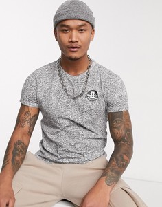 Черно-белая приталенная футболка из органического хлопка Bershka Join Life-Белый