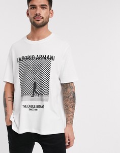 Белая футболка с большим логотипом Emporio Armani-Белый