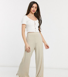 Широкие брюки в клетку ASOS DESIGN Petite-Мульти