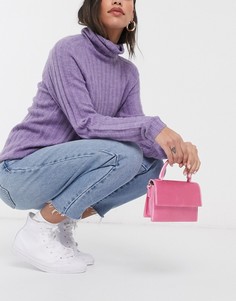 Розовая маленькая атласная сумка Monki-Розовый