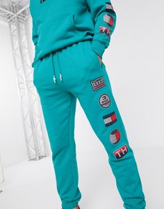 Спортивные штаны сине-зеленого цвета Tommy Jeans-Синий