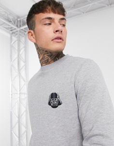 Серый свитшот с нашивкой персонажа из \"Звездных войн\" ASOS DESIGN