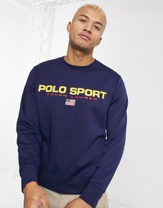 Темно-синий свитшот с большим логотипом Polo Ralph Lauren Polo Sport Capsule