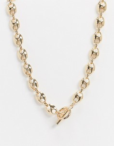 Золотистое ожерелье с крупными звеньями Weekday-Золотой