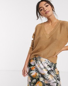 Джемпер с v-образным вырезом Brave Soul-Коричневый