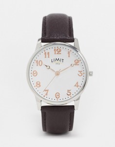 Часы с ремешком из искусственной кожи коричневого цвета Limit-Коричневый
