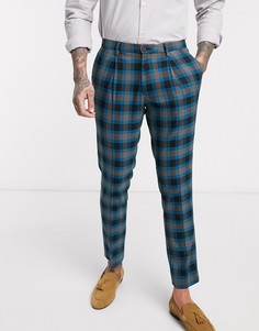 Брюки скинни в клетку Burton Menswear-Синий