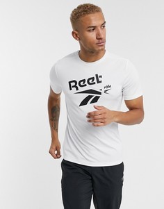 Белая футболка с большим логотипом Reebok Training-Белый