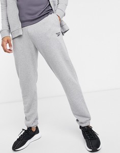 Серые меланжевые джоггеры с манжетами Reebok Training-Серый
