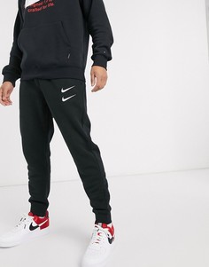 Черные джоггеры с манжетами и логотипом Nike-Черный