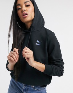 Худи с переливающимся логотипом Puma-Черный