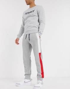 Серые меланжевые джоггеры с флагом Tommy Jeans-Серый