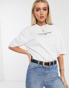 Oversize-футболка с логотипом Calvin Klein Jeans-Белый
