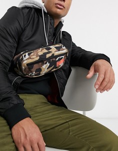Сумка-кошелек на пояс с камуфляжным принтом и логотипом Puma-Зеленый
