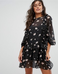 Платье мини с цветочным принтом Stevie May Whistlers-Мульти