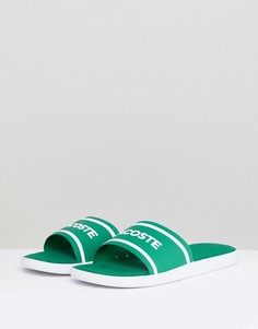 Зеленые шлепанцы Lacoste L.30-Зеленый