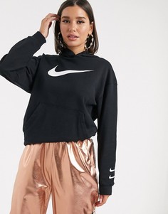 Oversized-худи черного цвета с логотипом Nike Triple-Черный