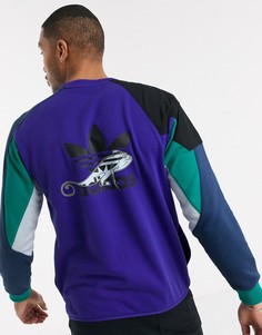 Синий свитшот со вставками adidas Originals
