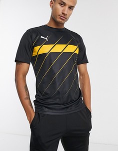 Черная футболка с принтом Puma Football-Черный