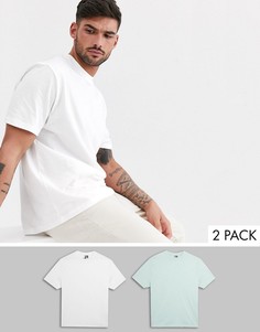 2 свободных футболки с круглым вырезом из органического хлопка ASOS DESIGN - Скидка-Мульти