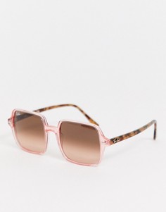 Розовые квадратные солнцезащитные oversize-очки Ray-Ban 0RB1973-Розовый