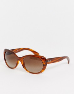 Черепаховые круглые солнцезащитные oversize-очки Ray-Ban 0RB4325-Коричневый