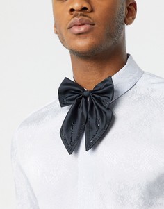 Черный атласный галстук-бабочка oversized со стразами ASOS DESIGN