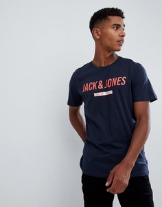 Футболка с логотипом Jack and Jones-Темно-синий